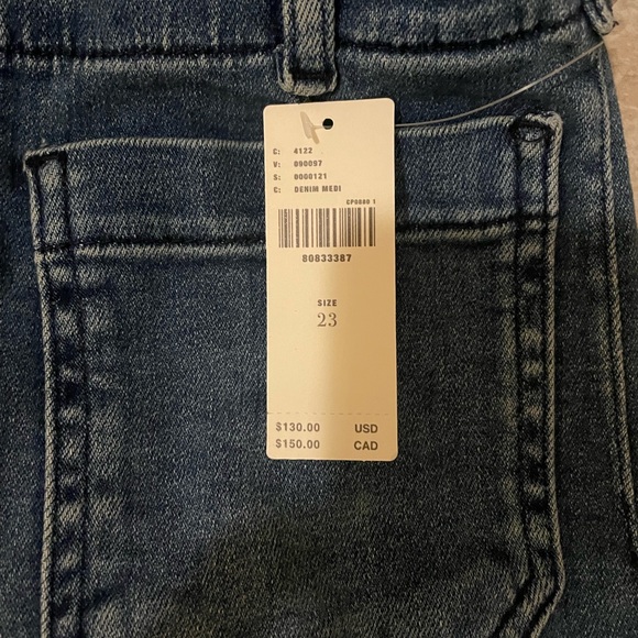 Anthropologie Colette Cropped High-Rise Wide-Leg Jeans 23 24 DENIM MEDIUM BLUE - Picture 9 of 9